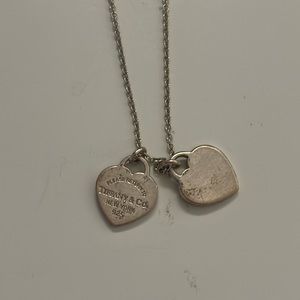Tiffany & Co. double heart silver necklace